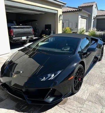Ceramic-coated black Lamborghini with a deep, reflective finish